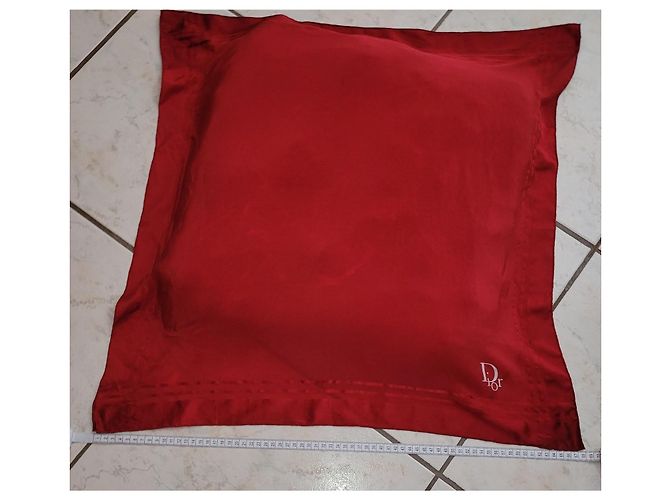 Foulard in seta rosso Dior - vista 3