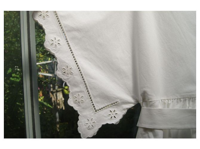 Weekend Max Mara Vestido largo blanco de algodón con bordados Blanco roto - vista 4