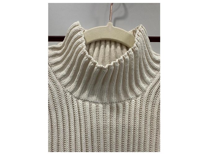 Polo Ralph Lauren Polo Jeans Co Ralph Lauren Rollkragenpullover aus ecru Baumwolle Roh - Ansicht 2
