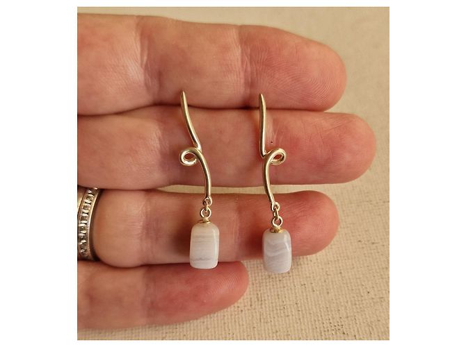 Orecchini Tiffany & Co. Argento e Calcedonia Blu - vista 2