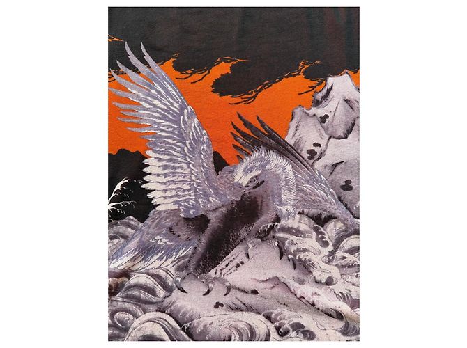 Jean Paul Gaultier Mesh-Set Hokusai Wave & Eagle Tattoo Negro Blanco Naranja Gris - vista 7