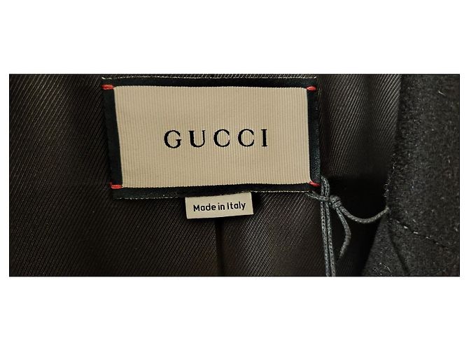 Abrigo Gucci de lana negra con botones dorados Negro - vista 2