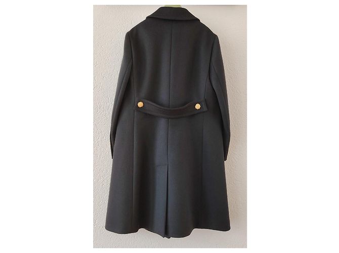 Abrigo Gucci de lana negra con botones dorados Negro - vista 4
