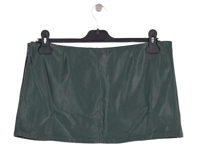 Autre Marque Falda de cuero vegano verde - vista 4