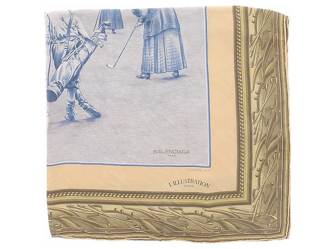 Balenciaga Foulard con stampa pittura Blu - vista 3