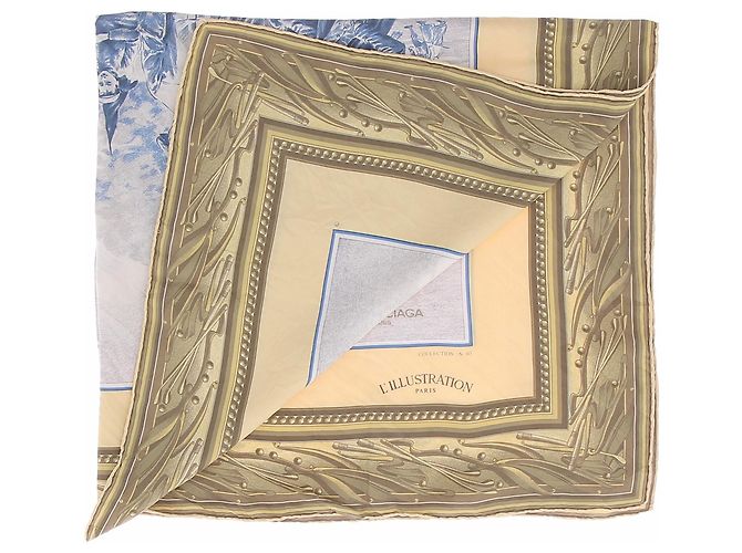Balenciaga Foulard con stampa pittura Blu - vista 4