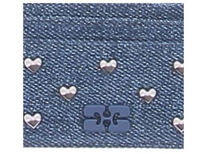 Ganni Tarjetero Bou con tachuelas de corazón en denim Azul - vista 3