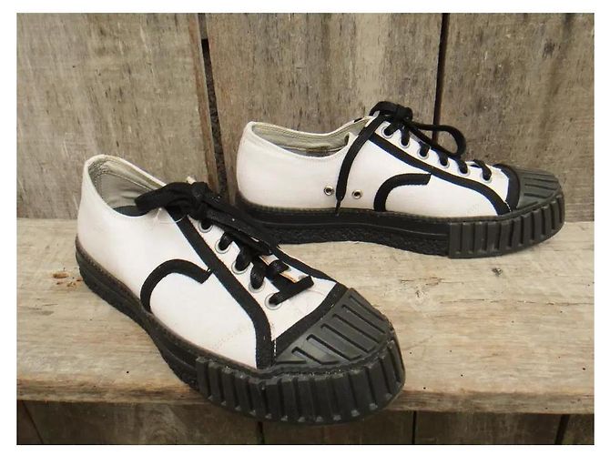 Sneakers basse ADIEU Paris in tela bianca e nera Nero Bianco - vista 3
