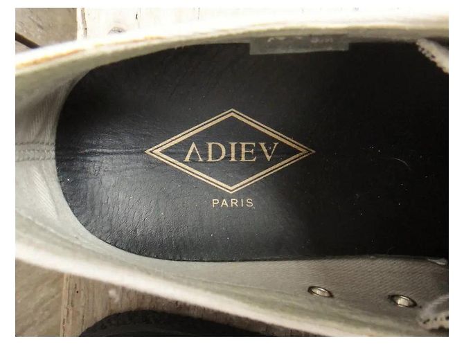 Sneakers basse ADIEU Paris in tela bianca e nera Nero Bianco - vista 6