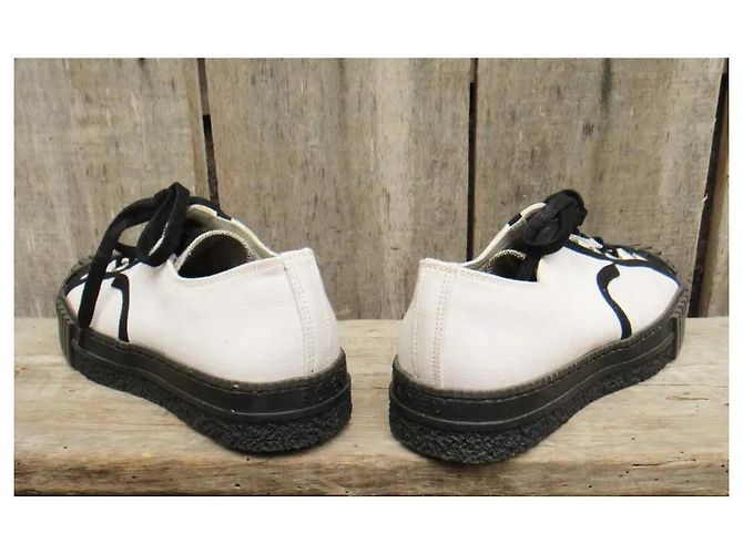 Sneakers basse ADIEU Paris in tela bianca e nera Nero Bianco - vista 7