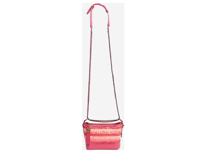Chanel Borsa Gabrielle piccola con paillettes rosa 2017 - vista 4