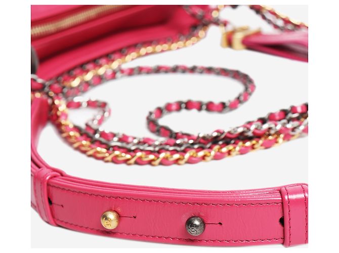 Chanel Borsa Gabrielle piccola con paillettes rosa 2017 - vista 6