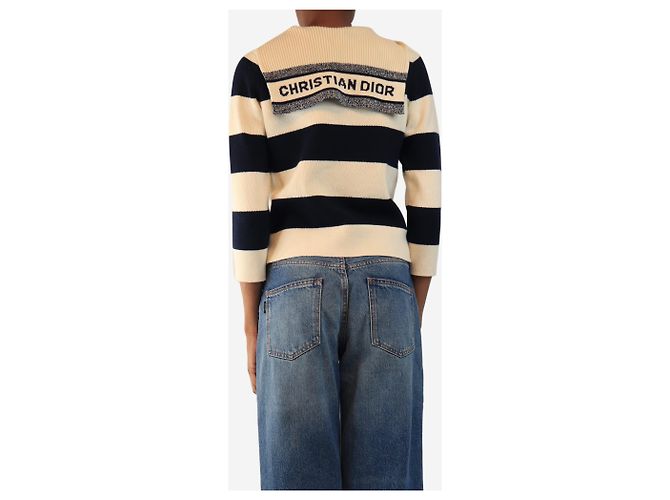 Christian Dior Gestreifter Pullover in Weiß und Marineblau - size XS Mehrfarben - Ansicht 2