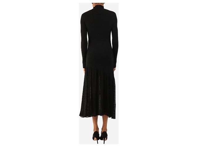 Chanel Midikleid aus schwarzer Wolle - size UK 6 - Ansicht 2
