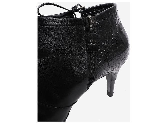 Chanel Botines de cuero negro - talla EU 41 - vista 4