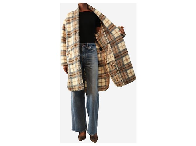 Isabel Marant Etoile Beige check wool-blend coat - size UK 6 - Ansicht 4