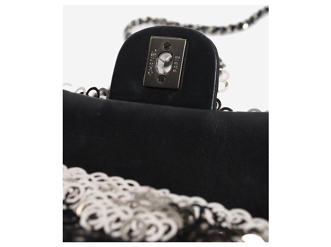 Chanel Borsa Classic Single Flap di paillettes Argento 2020 - vista 6