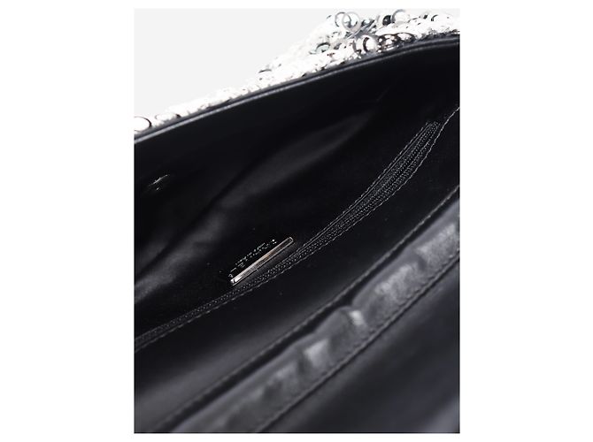 Chanel Borsa Classic Single Flap di paillettes Argento 2020 - vista 8