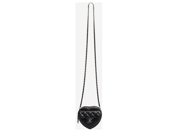 Chanel Bolso corazón 2021 de piel de cordero negro - vista 2