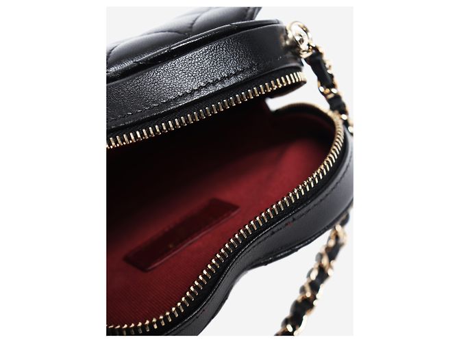 Chanel Bolso corazón 2021 de piel de cordero negro - vista 7