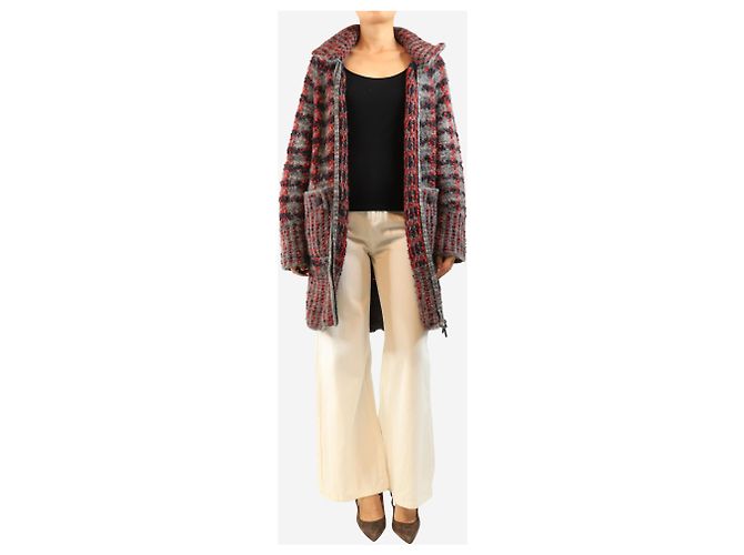 Chanel Grey chunky wool-blend coat - size UK 8 - view 4