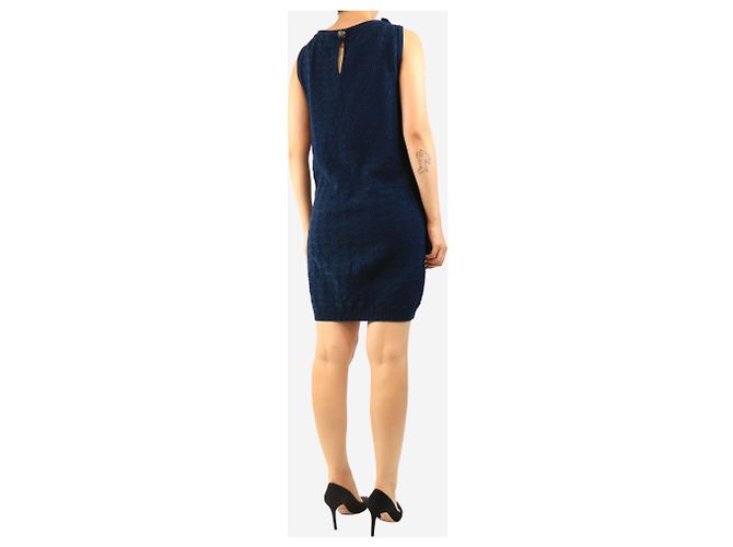 Chanel Vestido de punto sin mangas azul marino - size UK 14 - vista 2