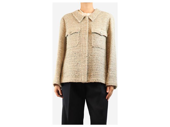 Chanel Tweed-Jacke in Neutral - size UK 20 - Ansicht 3