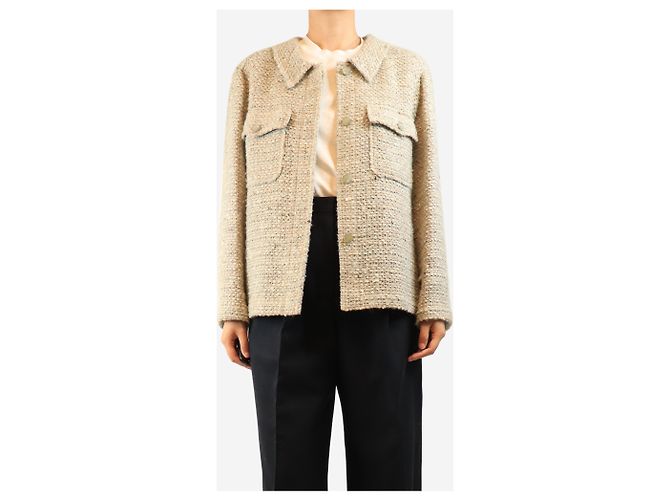 Chanel Tweed-Jacke in Neutral - size UK 20 - Ansicht 4