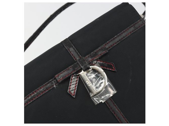 Christian Dior Hand Bag Nylon Black Silver - vista 14