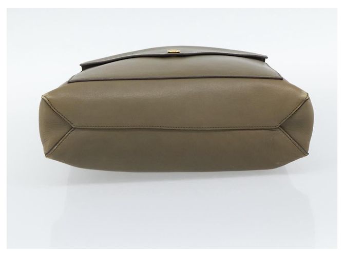 Céline CELINE Chain Tote Bag Leather Khaki Gold Tone - vista 9