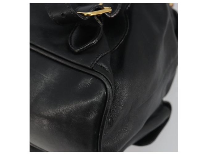 GUCCI Bamboo Backpack Leather Black Gold 003 2058 0016 - vista 14