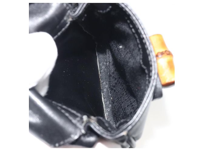 GUCCI Bamboo Backpack Leather Black Gold 003 2058 0016 - vista 26