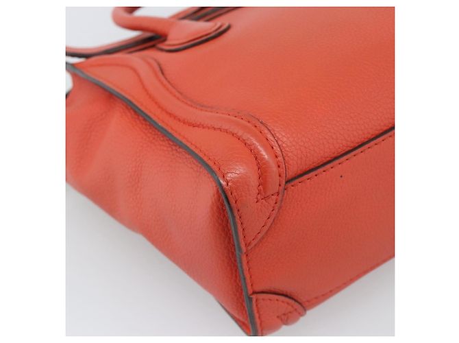 Céline CELINE Luggage Nano Shopper Hand Bag Leather 2way Orange Silver - vista 15