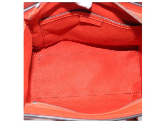 Céline CELINE Luggage Nano Shopper Hand Bag Leather 2way Orange Silver - vista 17