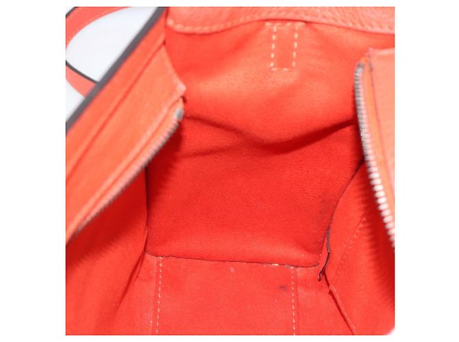 Céline CELINE Luggage Nano Shopper Hand Bag Leather 2way Orange Silver - vista 19
