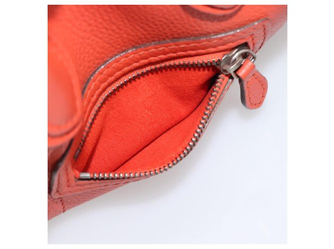 Céline CELINE Luggage Nano Shopper Hand Bag Leather 2way Orange Silver - vista 21