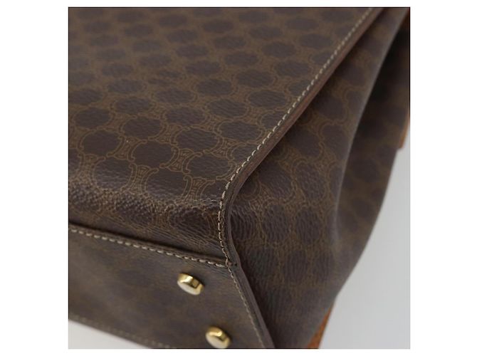 Céline CELINE Macadam Canvas Star ball Hand Bag PVC Leather Brown Gold - vista 12