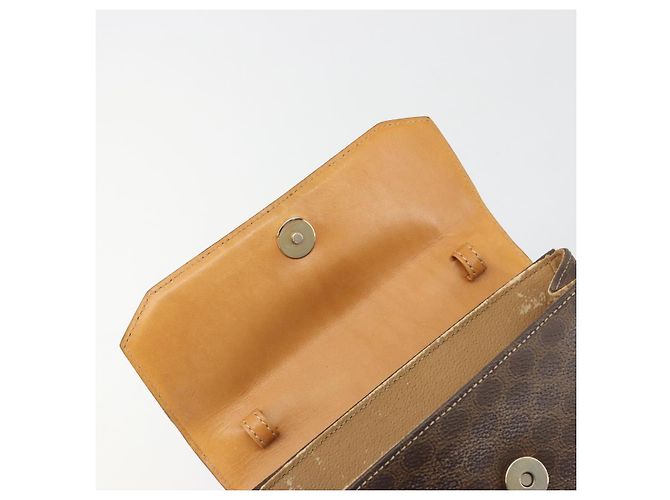 Céline CELINE Macadam Canvas Star ball Hand Bag PVC Leather Brown Gold - vista 15