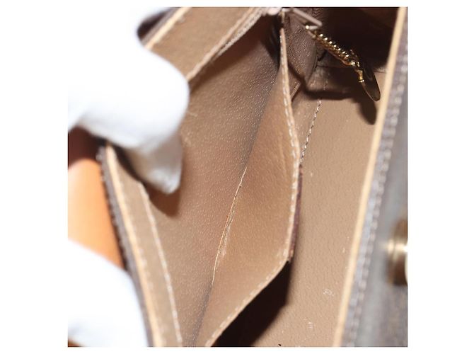 Céline CELINE Macadam Canvas Star ball Hand Bag PVC Leather Brown Gold - vista 22