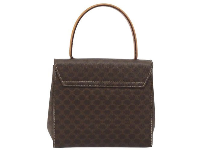 Céline CELINE Macadam Canvas Star ball Hand Bag PVC Leather Brown Gold - vista 3