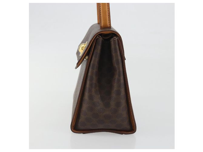 Céline CELINE Macadam Canvas Star ball Hand Bag PVC Leather Brown Gold - vista 4