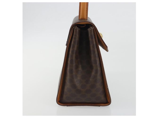 Céline CELINE Macadam Canvas Star ball Hand Bag PVC Leather Brown Gold - vista 5