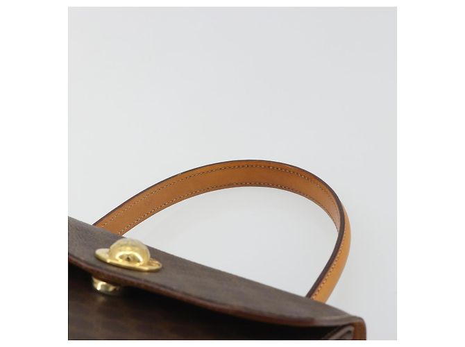 Céline CELINE Macadam Canvas Star ball Hand Bag PVC Leather Brown Gold - vista 8