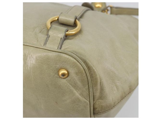Miu Miu Hand Bag Leather 2way Beige Gold - vista 12