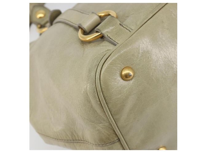 Miu Miu Hand Bag Leather 2way Beige Gold - vista 13