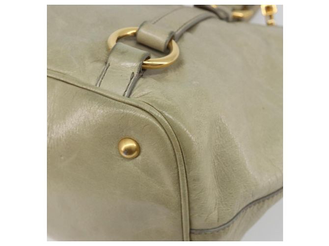 Miu Miu Hand Bag Leather 2way Beige Gold - vista 14