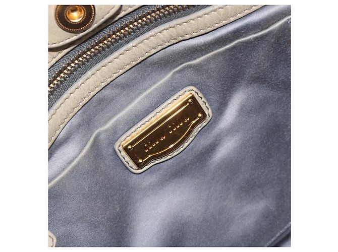 Miu Miu Hand Bag Leather 2way Beige Gold - vista 17