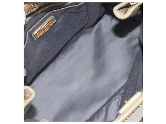 Miu Miu Hand Bag Leather 2way Beige Gold - vista 18