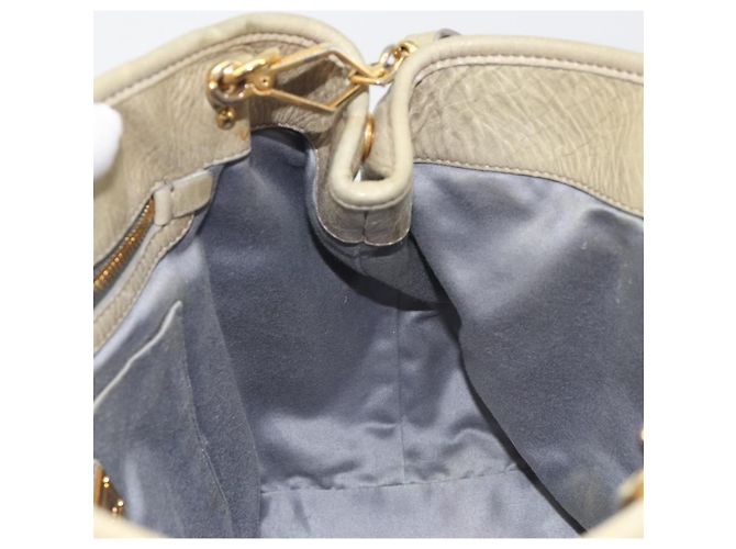 Miu Miu Hand Bag Leather 2way Beige Gold - vista 19