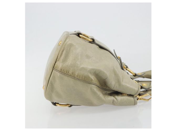 Miu Miu Hand Bag Leather 2way Beige Gold - vista 4